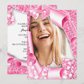 Invitation Sweet 16th 15th Graduate rose parties scintillant (Devant / Derrière)