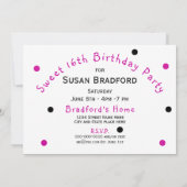 Invitation Sweet 16th Birthday Invitations, Puzzle Pièces (Dos)