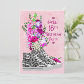 Invitation Sweet 16th Birthday Party Invitation, Basket (Debout devant)