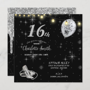 Invitation Sweet 16th Birthday Party Stiletto's Balloons Invi