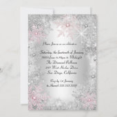Invitation Sweet 16th Birthday Pink Silver Winter Wonderland (Dos)