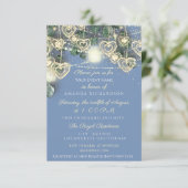 Invitation Sweet 16th Bride Rustic Wood Gold Blue Mint Hearts (Debout devant)