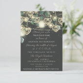 Invitation Sweet 16th Bride Rustic Wood Marine Mint Smoky Gre (Debout devant)