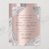Invitation Sweet 16th Dress Spark Rose Silver Grey Diamond (Devant / Derrière)