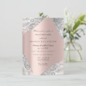 Invitation Sweet 16th Dress Spark Rose Silver Rose Diamond (Debout devant)