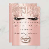 Invitation Sweet 16th Drips Parties scintillant maquillage VI (Devant / Derrière)