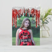 Invitation Sweet 16th Elisabeth Birthday Drips photo (Debout devant)