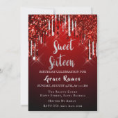 Invitation Sweet 16th Elisabeth Birthday Drips photo (Dos)