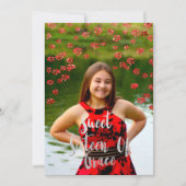 Invitation Sweet 16th Elisabeth Red Grey Silver Drips Photo (Devant)