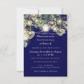 Invitation Sweet 16th Green BRIDAL Rustic Gold Blue marine (Devant)