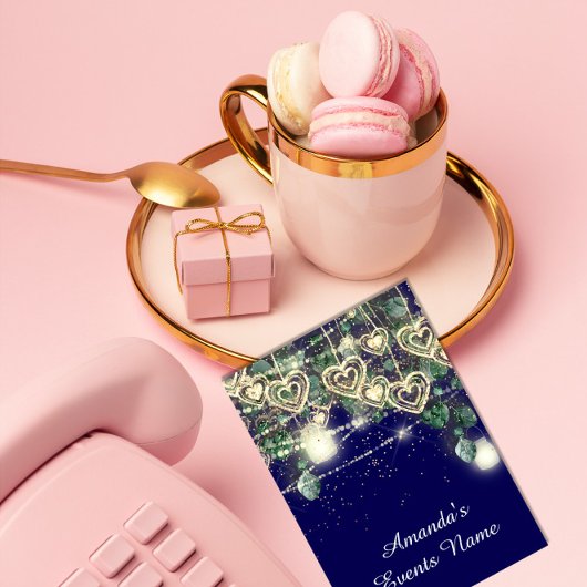 Invitation Sweet 16th Green BRIDAL Rustic Gold Blue marine