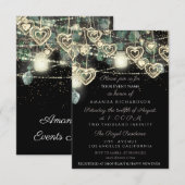 Invitation Sweet 16th Green BRIDAL Rustic Woodland Mint Noir (Devant / Derrière)