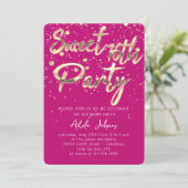 Invitation Sweet 16th Instant Télécharger Pink Gold Confetti (Debout devant)