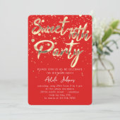 Invitation Sweet 16th Instant Télécharger Red Gold Confetti (Debout devant)