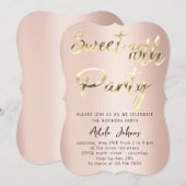 Invitation Sweet 16th Instant Télécharger Rose Gold (Devant / Derrière)