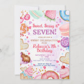 Invitation Sweet and Sassy 7th Birthday Party (Devant)