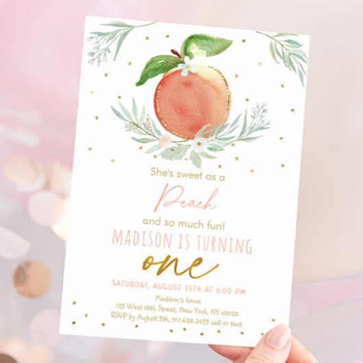 Invitation Sweet As A Peach 1er anniversaire