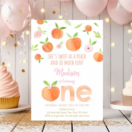 Invitation Sweet As A Peach 1er anniversaire