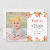 Invitation Sweet As A Peach Anniversaire Photo Merci (Devant)