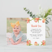 Invitation Sweet As A Peach Anniversaire Photo Merci (Debout devant)