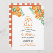 Invitation Sweet as a Peach est en chemin Baby shower (Devant / Derrière)