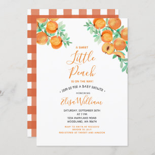 Invitation Sweet as a Peach est sur le chemin du Baby shower