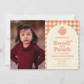 Invitation Sweet As A Peach Fruit Picture Anniversaire (Devant)