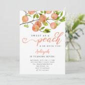Invitation Sweet As A Peach Girl Anniversaire (Debout devant)