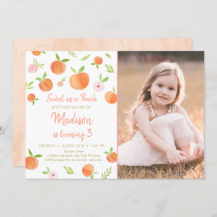 Invitation Sweet As A Peach Troisième Anniversaire