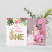 Invitation Sweet As A Pineappy Pink Gold Premier Anniversaire (Debout devant)