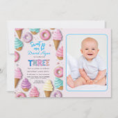 Invitation Sweet As Can Be Boy fête son 3ème anniversaire (Devant)