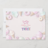 Invitation Sweet As Can Be Girl 3e anniversaire (Dos)