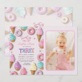 Invitation Sweet As Can Be Girl 3e anniversaire (Devant / Derrière)