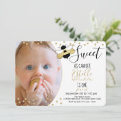 Invitation Sweet as can Bee 1st Birthday Party Photo (Debout devant)