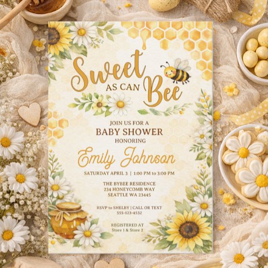 Invitation Sweet as can Bee Baby Shower