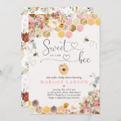 Invitation Sweet As Can Bee Boho Baby shower Fleur sauvage (Devant / Derrière)