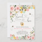 Invitation Sweet As Can Bee Greenery Baby shower rose & or (Devant)