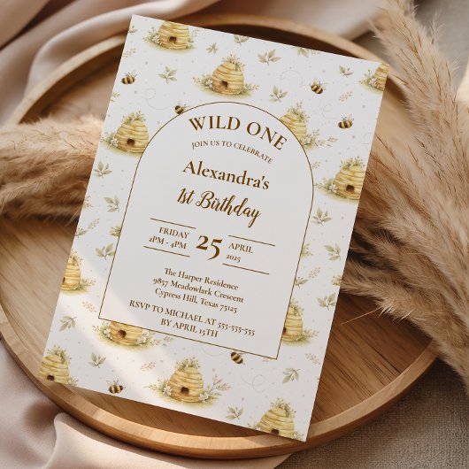 Invitation Sweet As Can Bee Wild One Birthday