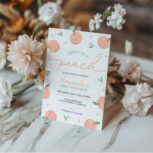 Invitation Sweet As Peach Anniversaire