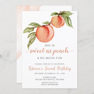 Invitation Sweet as Peach Girl Anniversaire
