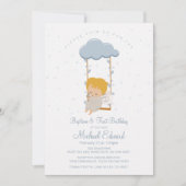 Invitation Sweet Baby Angel, premier anniversaire et baptême (Devant)