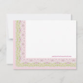 Invitation Sweet Baby Baby shower rose et vert (Dos)