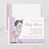 Invitation Sweet Baby Baby shower rose et violet (Devant / Derrière)