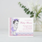 Invitation Sweet Baby Baby shower rose et violet (Debout devant)