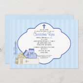 Invitation Sweet Baby Boy Baptism Inviation (Devant / Derrière)