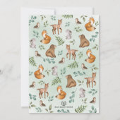 Invitation Sweet Baby Boy Boy Forêt Animaux Douche (Dos)