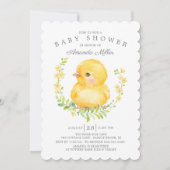 Invitation Sweet Baby Chick Baby shower neutre (Devant)
