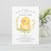 Invitation Sweet Baby Chick Baby shower neutre (Debout devant)