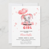 Invitation Sweet Baby Elephant Baby shower (Devant)