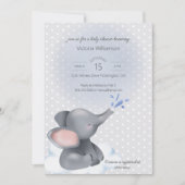 Invitation Sweet Baby Elephant Baby shower (Devant)